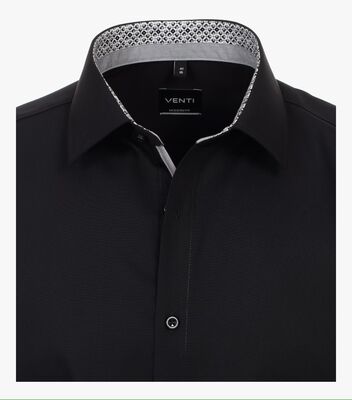 Venti musta modern fit kauluspaita