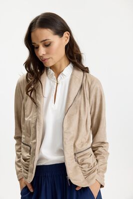 In Front hiekan sävyinen keinonahkajakku