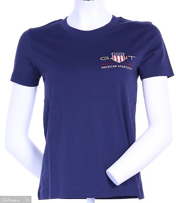 Gant tummansininen t-paita pyöreällä pääntiellä