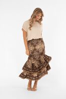 Capri Collection paisley-kuosinen hame helmaröyhelöllä