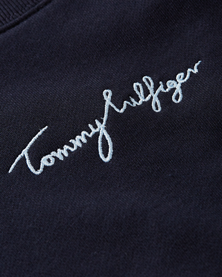 Tommy hilfiger tummansininen lyhythihainen college mekko