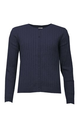 STI tummansininen palmikko neuletakki