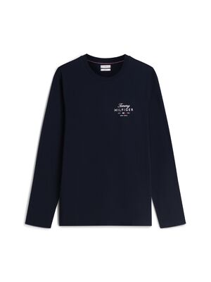 Tommy Hilfiger tummansininen pitkähihainen t-paita