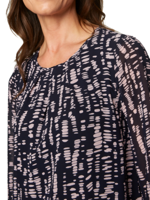 Signature sininen kuviollinen sifonki pusero