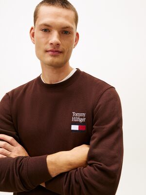 Tommy Hilfiger tummanruskea collegepusero
