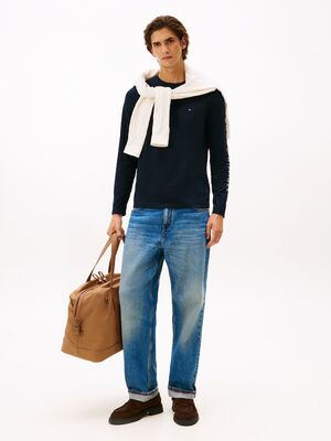 Tommy Hilfiger tummansininen pitkähihainen T-paita