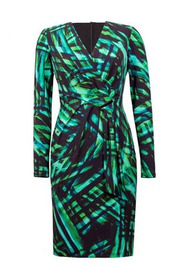 Joseph Ribkoff vihreä musta pitkähihainen mekko