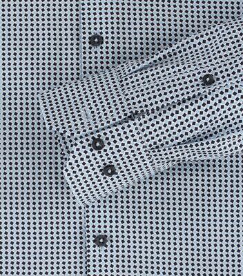 venti sinikuvioinen pitkähihainen modern fit kauluspaita