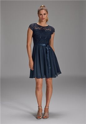 Swing tummansininen juhlamekko