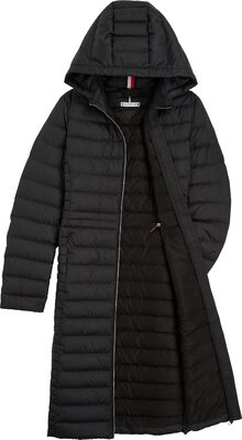 Tommy Hilfiger musta pitkä untuvatakki