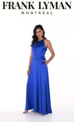 Frank Lyman pitkä sähkönsininen juhlamekko