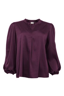 STI luumun sävyinen juhlava satiinipusero