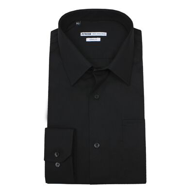 Petrifun musta kauluspaita modern fit mitoituksella