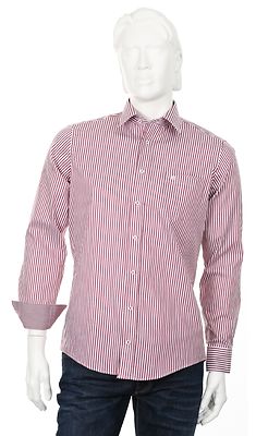 Casamoda punavalkoraidallinen modern fit kauluspaita