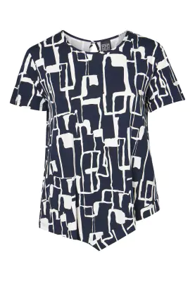 Pont Neuf sinivalkoinen trikoo tunika