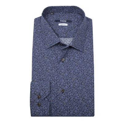 Petrifun sinikuvioinen classic fit kauluspaita