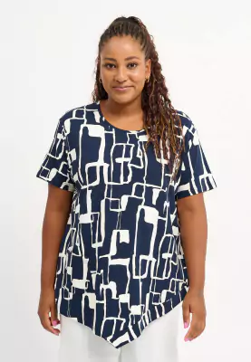 Pont Neuf sinivalkoinen trikoo tunika