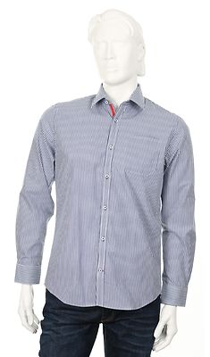 Petrifun sinivalkoraidallinen modern fit kauluspaita