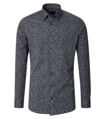 Venti vihreäkuviollinen slim fit pitkähihainen kauluspaita