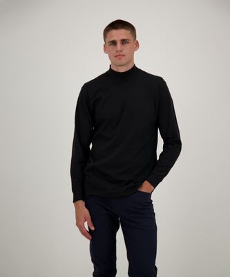 Ragman musta puuvillatrikoo poolopaita