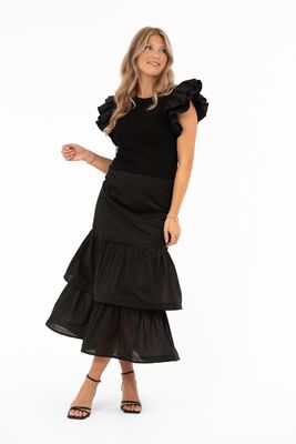 Capri Collection musta näyttävä frillahame