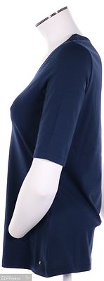 Gerry Weberin sininen trikoopusero, pyöreällä pääntiellä