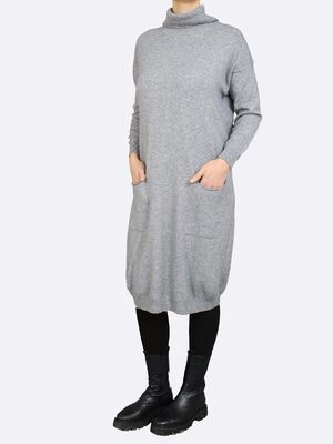 Lea H vaaleanharmaa neulemekko poolokauluksella