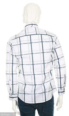 Petrifun modern fit ruudullinen kauluspaita erikoispitkillä hihoilla