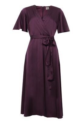 STI luumun sävyinen satiinimekko