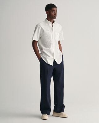 Gant luonnonvalkoinen pikkukuviollinen lyhythihainen kauluspaita