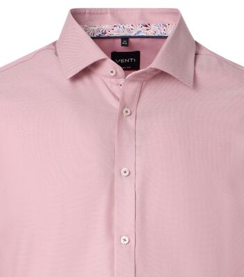 Venti roosanvärinen body fit pitkähihainen kauluspaita