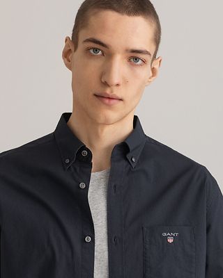 Gant musta pitkähihainen regular fit kauluspaita