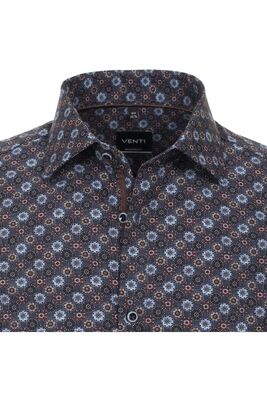 Venti sininen kuviollien kauluspaita modern fit mitoituksella