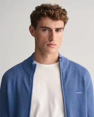 Gant vaaleansininen vetoketjullinen puuvillaneuletakki