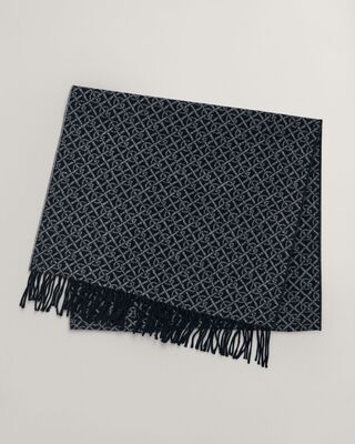 Gant sininen kuviollinen villahuivi