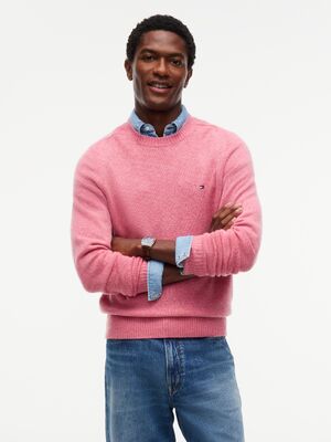Tommy Hilfiger vaaleanpunainen villaneulepusero