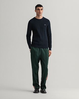 Gant tummansininen palmikko neule