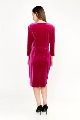 Frank Lyman fuksian sävyinen samettimekko