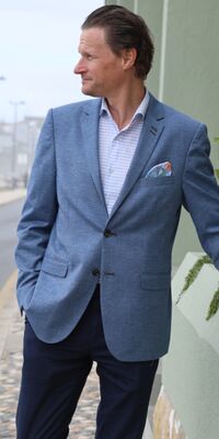 Buzo sininen pellava blazer