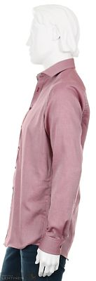 Venti punasävyinen modern fit kauluspaita erikoispitkällä hihalla