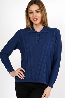 M.X.O sininen kauluksellinen neulepusero