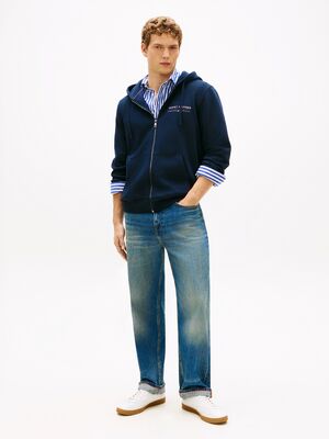 Tommy Hilfiger tummansininen hupullinen collegetakki