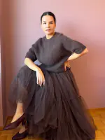 Peura collection viininpunainen Aino mohairneulepusero