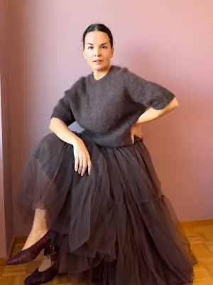 Peura collection viininpunainen Aino mohairneulepusero