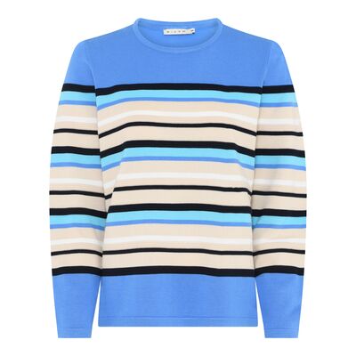 Micha klassinen neulepusero sinisen ja beigen sävyissä