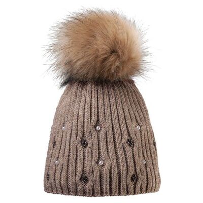 Starling nutria tupsullinen vuoritettu neulepipo