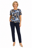 STI lyhythihainen sininen trikoopusero