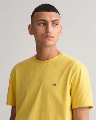 Gant keltainen t-paita pyöreällä pääntiellä