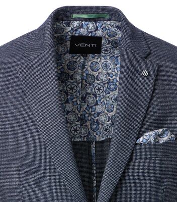 Venti sininen pieniruutuinen jersey  irtotakki