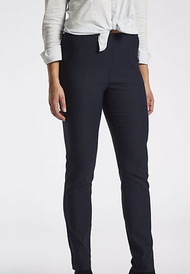 Laurie Vicky Slim fit tummansiniset housut korkealla kuminauha vyötäröllä